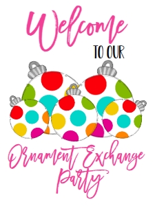 Christmas Party Multi Ornament Exchange Bright Welcome Sign: Christmas Party Multi Ornament Exchange Bright
