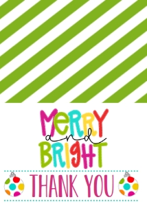 Christmas Party Merry and Bright Thank You: Christmas Party Merry and Bright Invitation