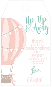 Baby Shower Pink Balloon Favor Tag: Baby Shower Pink Balloon Invitation 525017370