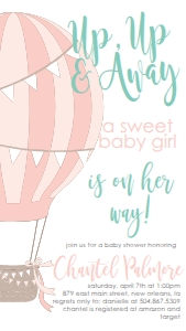 Baby Shower Pink Balloon Text Invite: Baby Shower Pink Balloon Invitation 525017370