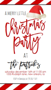 Christmas Party Santa Hat Text Invite: Christmas Party Santa Hat Invitation