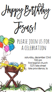 Christmas Happy Birthday Jesus Text Invite: Christmas Happy Birthday Jesus Invitation