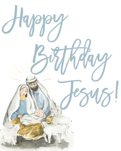 Christmas Happy Birthday Jesus Watercolor Sign: Christmas Happy Birthday Jesus Watercolor Invitation