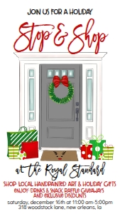 Christmas Door Packages Stop and Shop Text Invite: Christmas Door Packages Stop and Shop Invitation