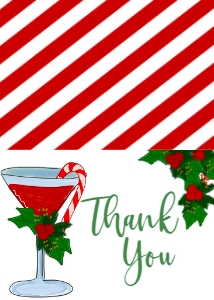 Christmas Margaritas and Mistletoe Thank You: Christmas Margaritas and Mistletoe Invitation