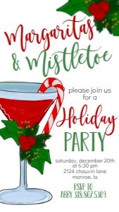 Christmas Margaritas and Mistletoe Text Invite: Christmas Margaritas and Mistletoe Invitation