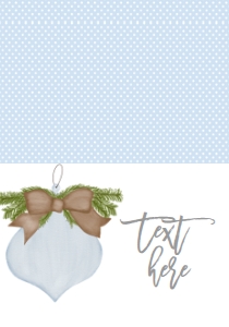 Baby Shower Christmas Burlap Blue Ornament Food Tent: Baby Shower Christmas Burlap Blue Ornament Invitation