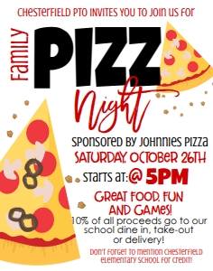 Pizza Night School Poster 11x14: Pizza Night Flyer