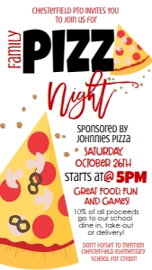 Pizza Night School Flyer Text Invite: Pizza Night Flyer