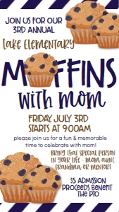 School Flyer Muffins with Mom Text Invite: School Flyer Muffins with Mom