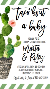 Baby Shower Cactus Taco bout a Baby Text Invite: Baby Shower Cactus Taco bout a Baby