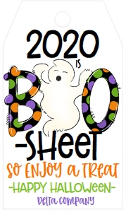 Halloween Boo-Sheet Tag Ghost design preview