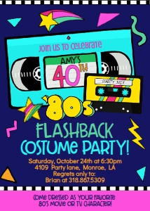 Birthday 80's Party Invite: Birthday 80's Party Invite