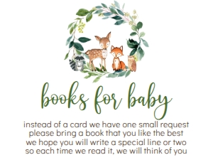 Baby Shower Woodland Greenery Leaf Book Card: Baby Shower Woodland Greenery Leaf Invite