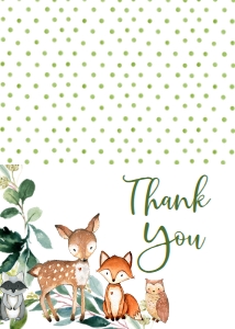 Baby Shower Woodland Greenery Leaf Thank You: Baby Shower Woodland Greenery Leaf Invite