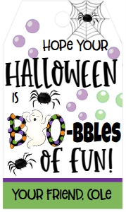 Halloween BOO-bbles (bubbles) of fun tag design preview