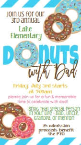 School Donuts with Dad Text Invite: School Donuts with Dad