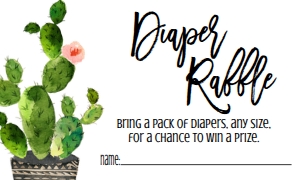 Baby Shower Cactus Taco bout a Baby Diaper Raffle: Baby Shower Cactus Taco bout a Baby