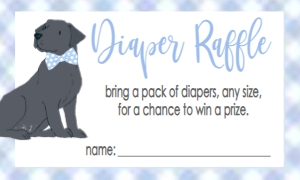 Baby Shower Dog Black Lab Oh Boy Diaper Raffle: Baby Shower Dog Black Lab Oh Boy