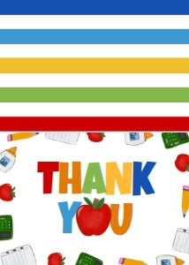 Graduation Kindergarten Supply Border Thank You: Graduation Kindergarten Supply Border