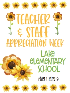 School Teacher Appreciation Sunflower Sign 18x24: School Teacher Appreciation Week Sunflower