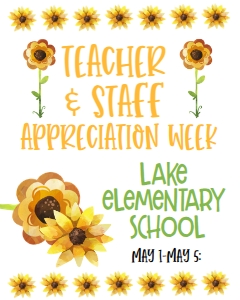 School Teacher Appreciation Sunflower Sign 8x10: School Teacher Appreciation Week Sunflower