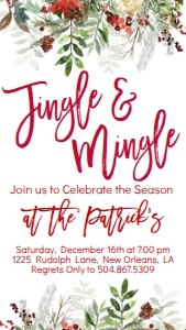 Christmas Jingle & Mingle Evergreen Text Invite: Christmas Jingle & Mingle Evergreen