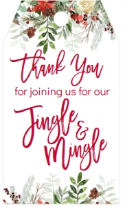 Christmas Jingle & Mingle Evergreen Favor Tag: Christmas Jingle & Mingle Evergreen