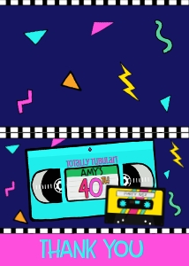 Birthday 80's Party Thank You: Birthday 80's Party Invite