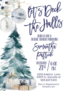 Christmas Deck the Halls Invite Blues: Christmas Deck the Halls Invite Blues