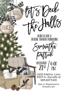 Christmas Deck the Halls Buffalo Tree Invite: Christmas Deck the Halls Buffalo Tree Invite