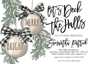 Christmas Bridal Shower Ornament Deck the Halls: Christmas Bridal Shower Ornament Deck the Halls