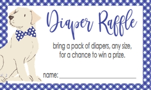 Baby Shower Dog Navy Oh Boy Diaper Raffle: Baby Shower Dog Navy Oh Boy