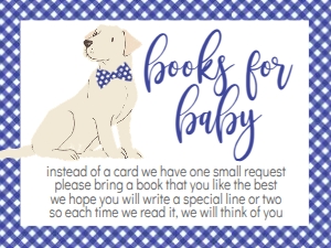 Baby Shower Dog Navy Oh Boy Book Card: Baby Shower Dog Navy Oh Boy