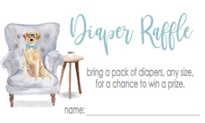 Baby Shower Sophisticated Yellow Lab Boy Diaper Raffle: Baby Shower Sophisticated Yellow Lab Boy