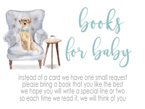 Baby Shower Sophisticated Yellow Lab Boy Book Card: Baby Shower Sophisticated Yellow Lab Boy