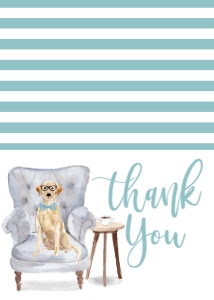 Baby Shower Sophisticated Yellow Lab Boy Thank You: Baby Shower Sophisticated Yellow Lab Boy