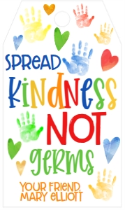 Spread kindness not germs Favor Tag: Spread kindness not germs Favor Tag