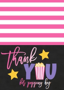 Birthday Movie Chalk Pink Purple Thank You: Birthday Movie Chalk Pink Purple