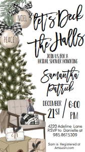 Christmas Deck the Halls Buffalo Tree Text Invite: Christmas Deck the Halls Buffalo Tree Invite