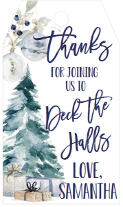Christmas Deck the Halls Blues Favor Tag: Christmas Deck the Halls Invite Blues