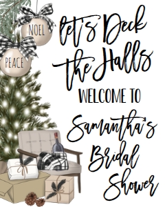 Christmas Deck the Halls Buffalo Tree Welcome Sign: Christmas Deck the Halls Buffalo Tree Invite