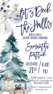 Christmas Deck the Halls Blues Text Invite: Christmas Deck the Halls Invite Blues