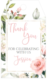 Baby Shower Pink Blush Floral SC2 Favor Tag: Baby Shower Pink Blush Floral Invitation SC2