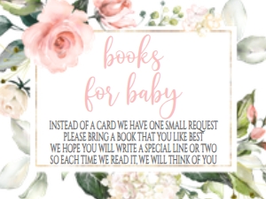 Baby Shower Pink Blush Floral SC2 Book Card: Baby Shower Pink Blush Floral Invitation SC2