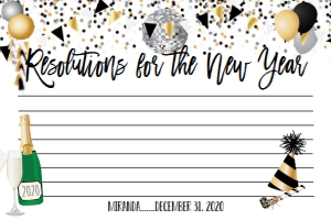NYE Champagne Confetti Party Resolution Card: NYE Champagne Confetti Party Invitation