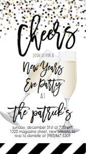 NYE Cheers Champagne Text Invite: NYE Cheers Champagne Invitation
