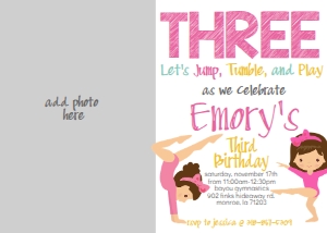 Birthday Gymnastics Photo Invite: Birthday Gymnastics Blonde