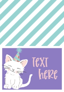 Birthday Cat Purple Food Tent: Birthday Cat Purple