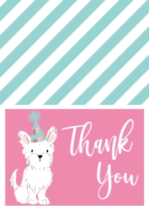Birthday Dog Dexie Pawty Pink Thank You: Birthday Dog Dexie Pawty Pink